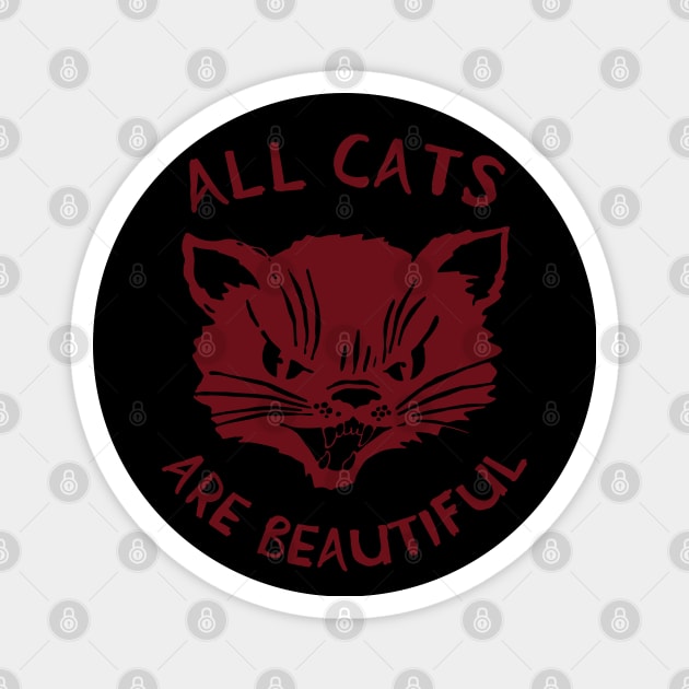 All Cats Are Beautiful - ACAB, Leftist, Socialist, Anarchist Magnet by SpaceDogLaika